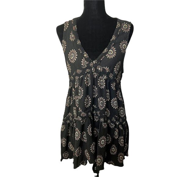 Pol Floral Print Boho Prairie Ruffle Sleeveless High Low Dress Size Small - Picture 1 of 3